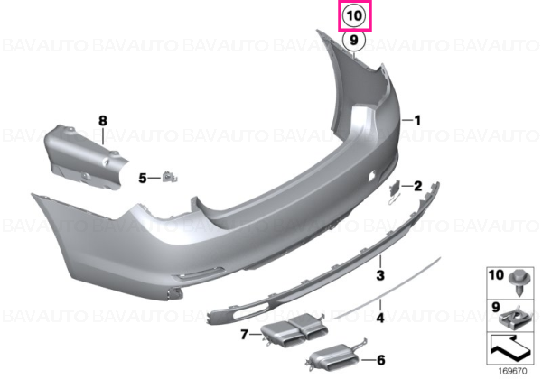Șurub hexagonal TS5X20 SW8 D=22 - BMW | BavAUTO