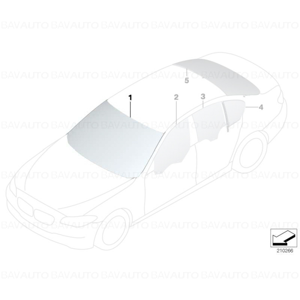 51317203152 - Parbriz tenta verde cu parasolar gri - BMW Seria 5 F10, F11 | BavAUTO