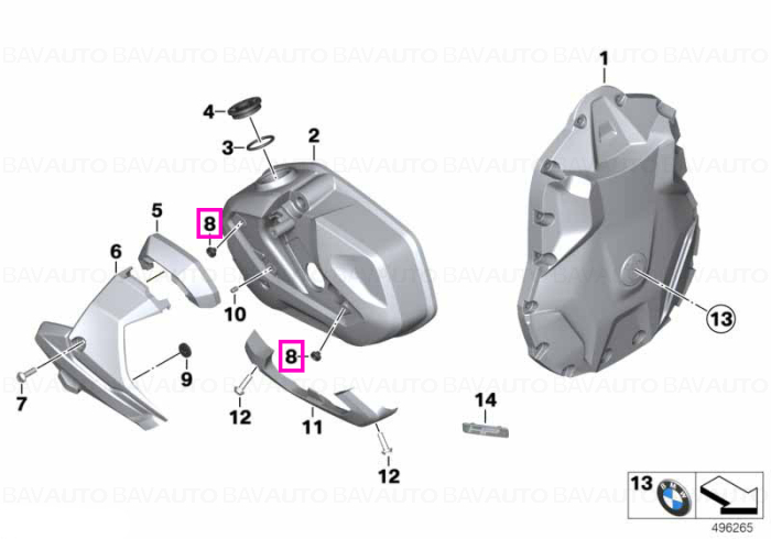 11128393252 - Rubber - BMW Motorrad - K50, K51 - de la 01.08.2018 - Original BMW Motorrad Group - BavAUTO