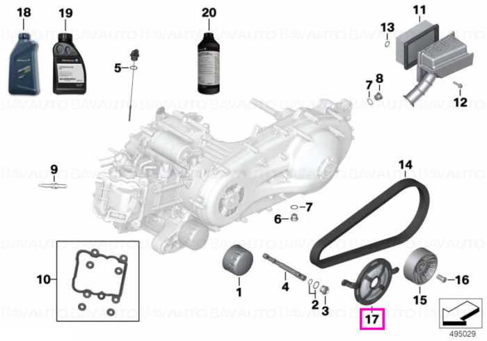 11148404339 - Air filter for CVT - BMW Motorrad - K08, K09 - de la 01.07.2018 - Original BMW Motorrad Group - BavAUTO
