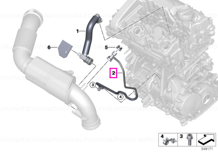 11158654626 - Vent pipe - BMW - X2 F39, Seria 2 F45 - de la 02.12.2013 - Original BMW Group - BavAUTO