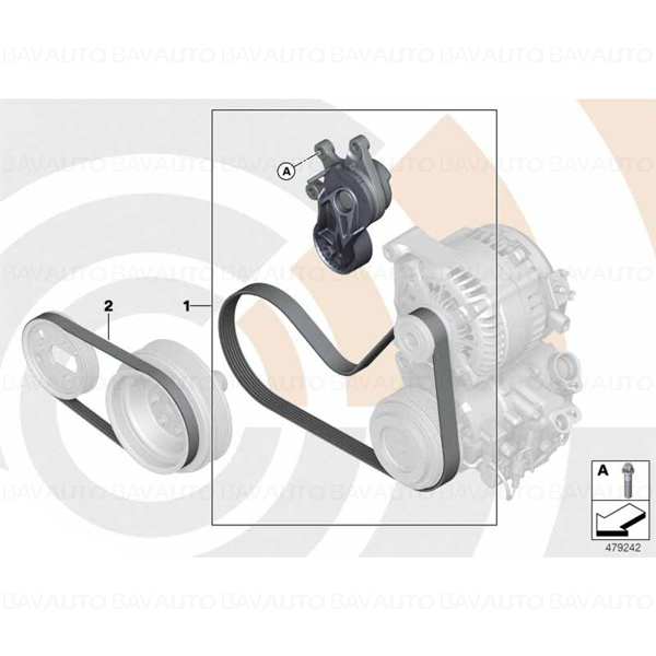 11282449715 - Set reparatie curea pompa de apa si alternator BMW Seria 5 F07, F10, F11; X1 E84; X3 F25; X4 F26; Z4 E89 - Value Line | Original BMW