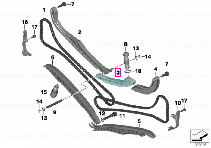 11317707781 - Left chain tensioner - BMW Motorrad - A73, K21 - de la 02.01.2008 - Original BMW Motorrad Group - BavAUTO