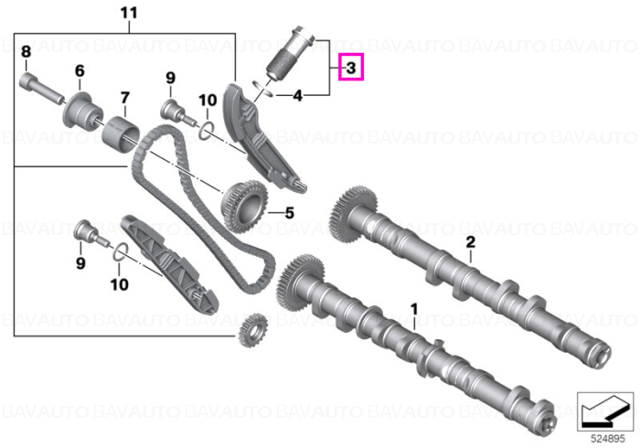 11318358848 - Chain tensioner - BMW Motorrad - K67, K69 - de la 01.01.2019 - Original BMW Motorrad Group - BavAUTO