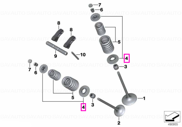 11349444424 - Set valve spring cups - BMW Motorrad - K50, K51 - de la 01.08.2018 - Original BMW Motorrad Group - BavAUTO
