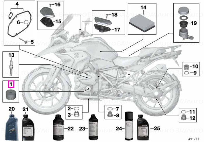 Filtru ulei (Mann-Hummel) - BMW Motorrad A15, K50, K51, K52, K53, K54, K70, K71, K72, K73, K75, K80, K81, K82, K83, K84