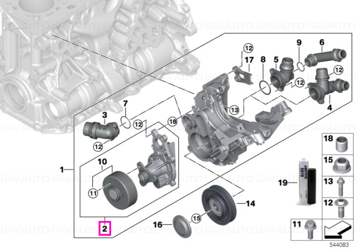 Pompa apa motor, cu fulie - BMW Seria 3 G20 G21, Seria 5 G30 G31 G38 G60 G61, X3 G01 G45