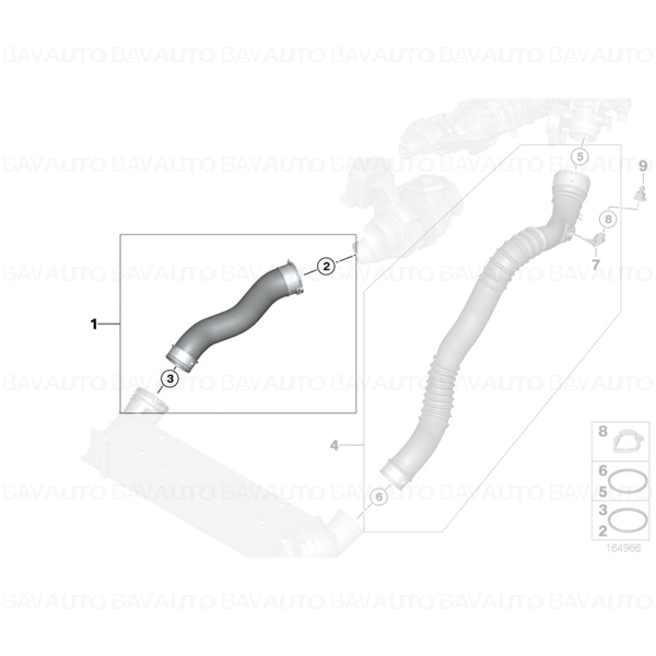11617797480 - Conducta intercooler - BMW Seria 1 E81, E82, E87 | BavAUTO