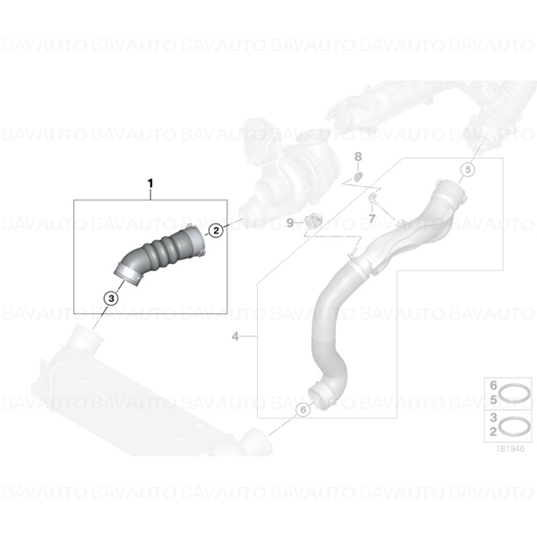 11617800142 - Conducta intercooler - BMW Seria 3 E90, E91, E92, E93 | BavAUTO