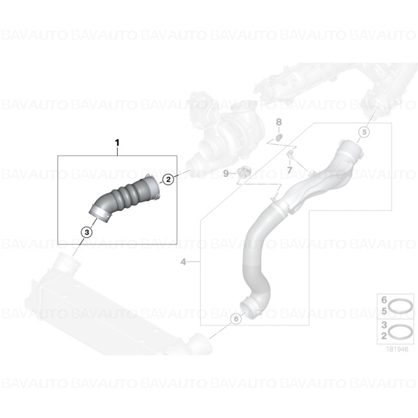 11617800144 - Conducta intercooler - BMW Seria 5 F07, F10, F11, Seria 7 F01, F02 | BavAUTO