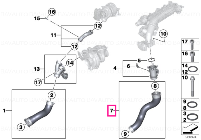 11618510864 - Charge air line  - Original BMW
