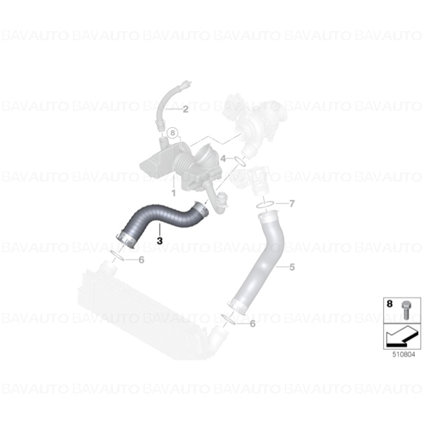 11618571896 - Conducta intercooler - BMW Seria 5 F10, F11 | BavAUTO