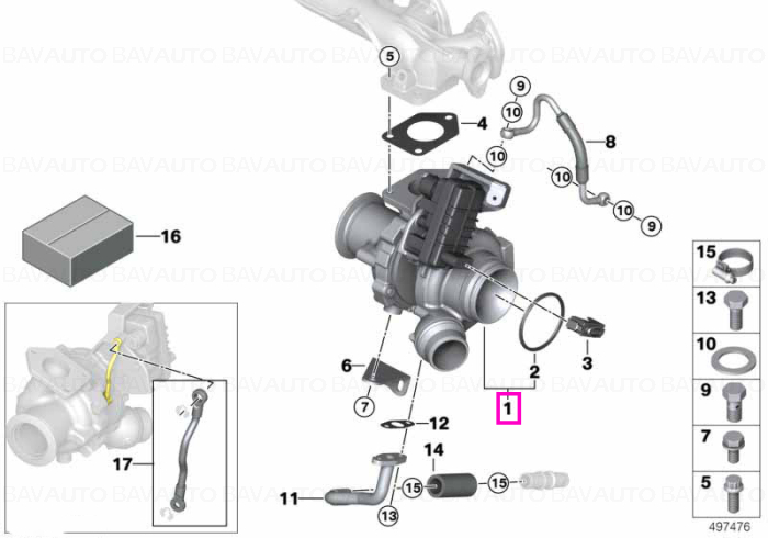 Turbina evacuare, reconditionata BMW - BMW Seria 1 E81 E82 E87 E88, Seria 3 E90 E91, X1 E84 - tip motor N47