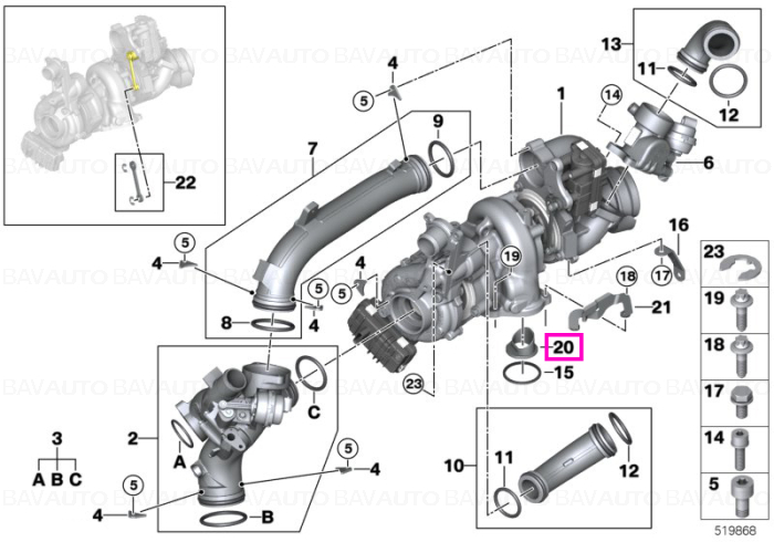11658575480 - Suprafață etanșare clapetă turbină - BMW - X5 G05, X6 G06 - de la 01.07.2016 - Original BMW Group - BavAUTO