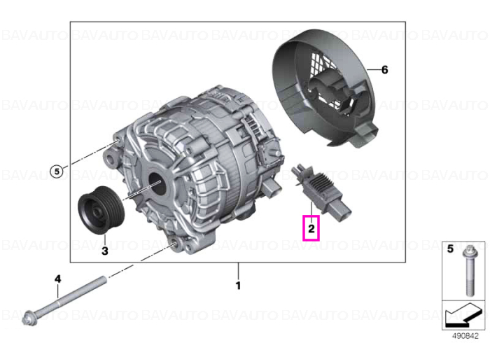 Set perii de carbon alternator cu regulator tensiune - BMW Seria 2 G42, Seria 3 G20 G21 G28, Seria 4 G22 G23 G26, Seria 5 G30 G31, Seria 6 G32, Seria 7 G11 G12, Seria 8 G14 G15 G16, X3 G01, X4 G02, X5 G05, X6 G06, X7 G07, Z4 G29