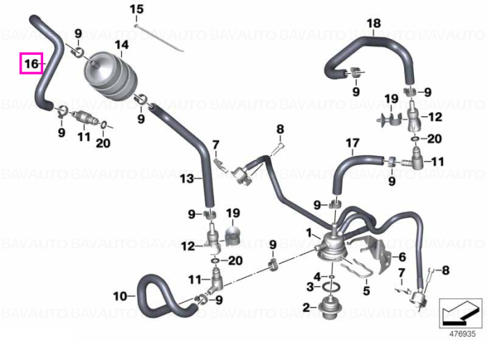 13537699561 - Inlet fuel hose - BMW Motorrad - K27 - de la 03.07.2006 - Original BMW Motorrad Group - BavAUTO