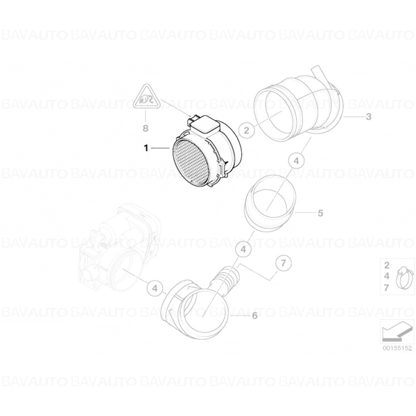 13627582553 - Debitmetru aer motor - Mini R55, R56, R57, R58, R59 | BavAUTO
