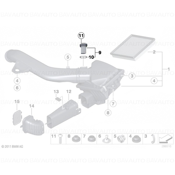 13627612746 - Debitmetru aer motor - BMW Seria 1 F20, F21, Seria 2 F22, F23, F87, Seria 3 F30, F31, F34, Seria 4 F32, F33, F36 | BavAUTO