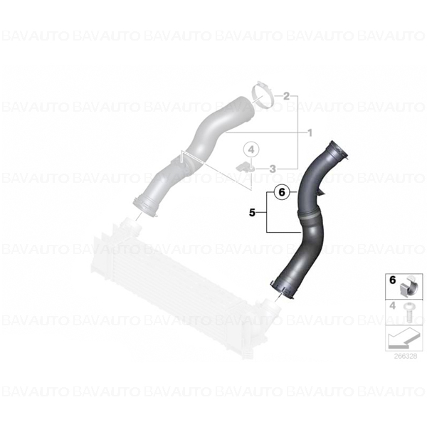 13717597587 - Conducta intercooler - BMW Seria 1 F20, F21, Seria 3 F30, F31 | BavAUTO