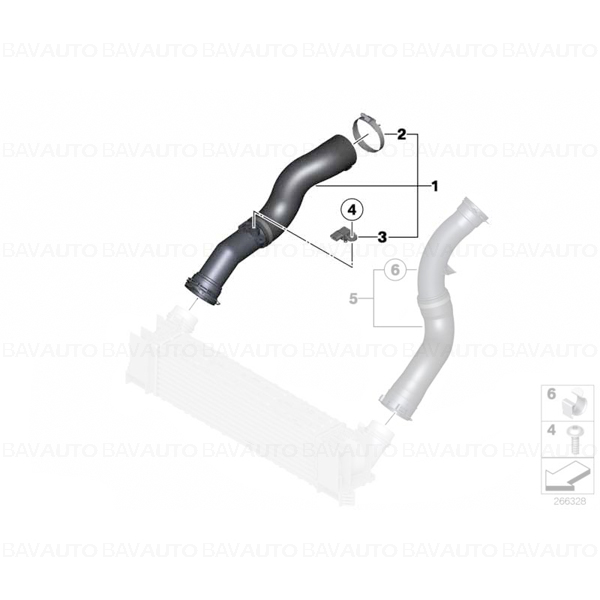 13717597588 - Conducta intercooler - BMW Seria 1 F20, F21, Seria 3 F30, F31 | BavAUTO