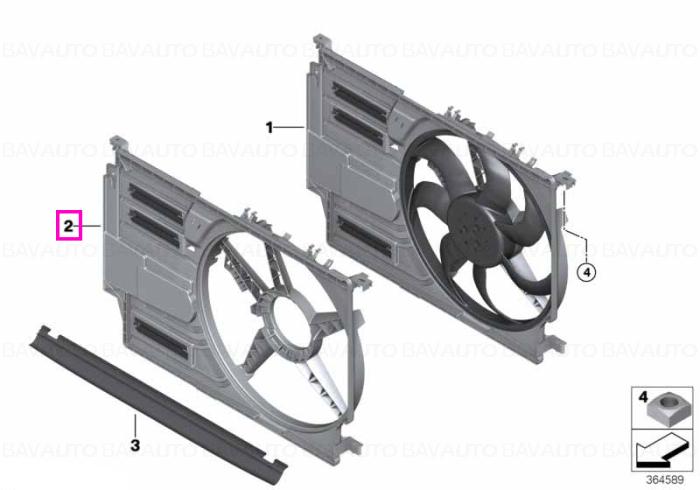 17427637189 - Fan shroud 600W-850W - BMW - X2 F39, Seria 2 F45 - de la 02.12.2013 - Original BMW Group - BavAUTO