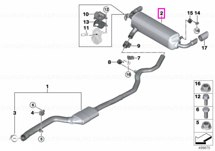 18307933830 - Rear silencer with exhaust flap - BMW - Seria 3 G20 - de la 01.07.2019 - Original BMW Group - BavAUTO