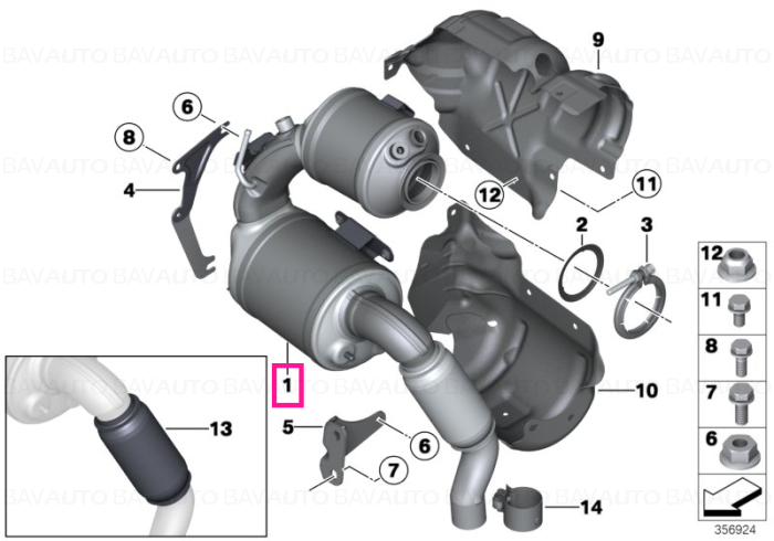 18308509061 - Filtru particule evacuare DPF - Mini R60, R61 | BavAUTO