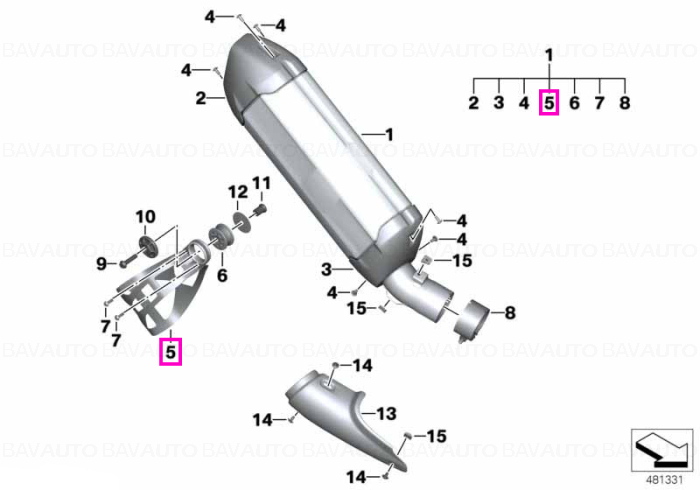 18517727904 - Bandă tub eșapament spate - BMW Motorrad - K50, K51 - de la 01.09.2012 - Original BMW Motorrad Group - BavAUTO