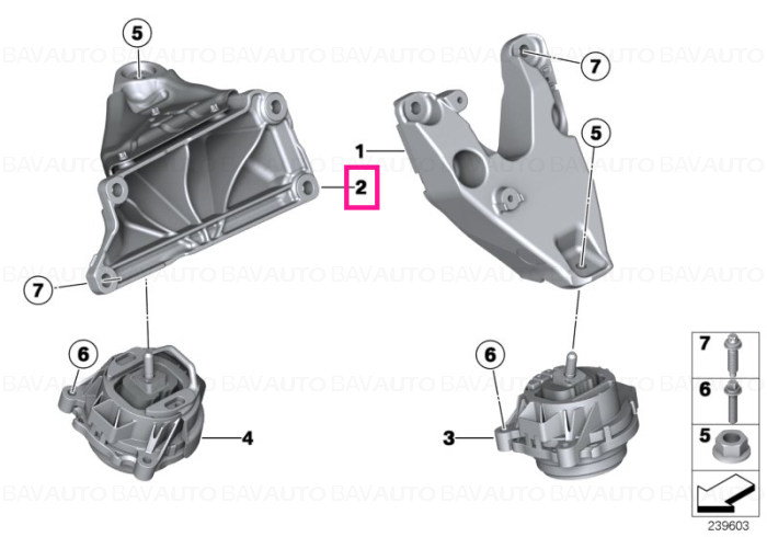 22116784832 - Engine supporting bracket, right  - Original BMW