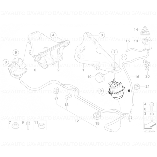 22116857519 - Tampon motor, stanga - BMW X5 E70 F15, X6 E71 F16 - Original BMW