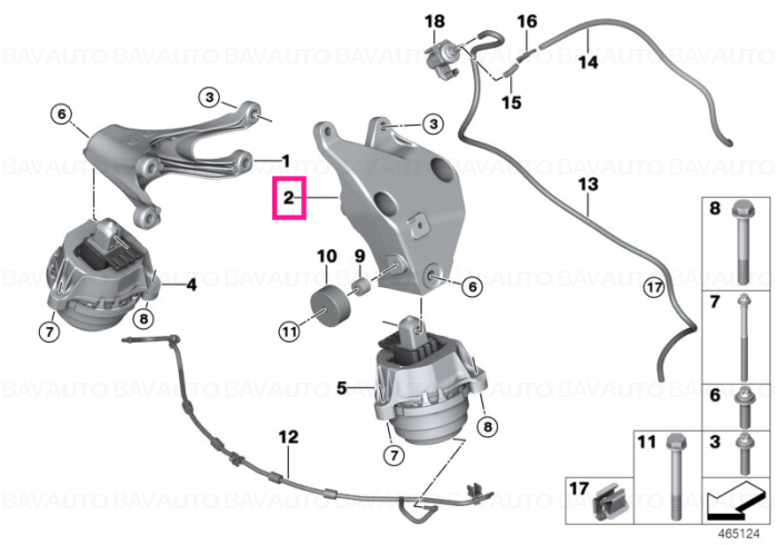 22116861557 - Engine supporting bracket, left  - Original BMW
