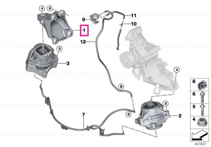 22116869618 - Engine supporting bracket, right  - Original BMW