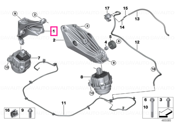 22116876216 - Engine supporting bracket, right  - Original BMW