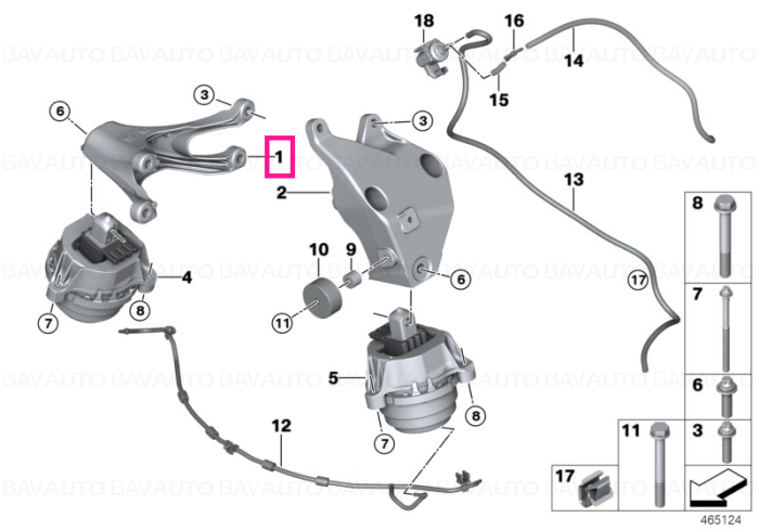 22116876218 - Engine supporting bracket, right  - Original BMW