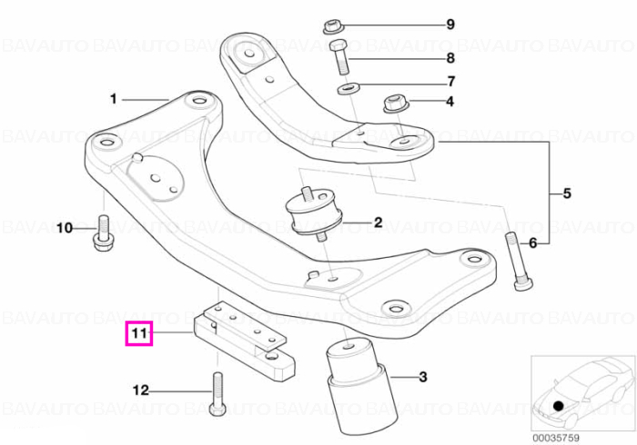 22311094105 - Amortizor vibratii - BMW - Seria 7 E38, Seria 5 E39 - de la 01.12.1995 - Original BMW Group - BavAUTO