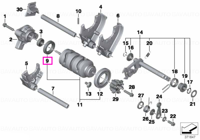 23007690505 - Grooved ball bearing - BMW Motorrad - K70, K71 - de la 01.03.2006 - Original BMW Motorrad Group - BavAUTO