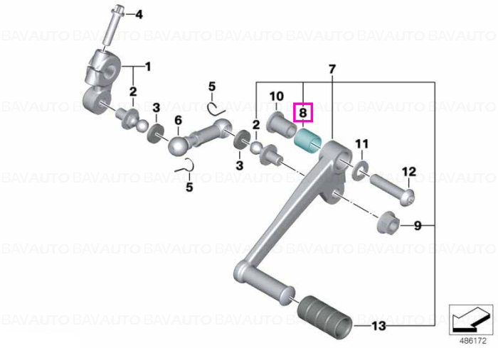 Bucsa mecanism schimbare viteze - BMW Motorrad K71 (F 800 S, F 800 ST, F 800 GT), K73 (F 800 R)