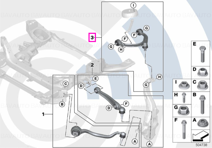 Set reparatie brat suspensie superior, punte fata, stanga, Kit Value Parts - BMW X5 F15