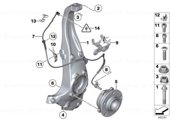 31206872888 - Rulment roata fata - BMW M12X1,25 - Seria 5, Seria 6, Seria 7 | BavAUTO