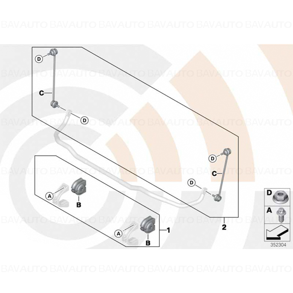 31352357881 - Kit reparatie bilelete bara stabilizatoare fata - BMW X3 E83, E83 Lci | BavAUTO