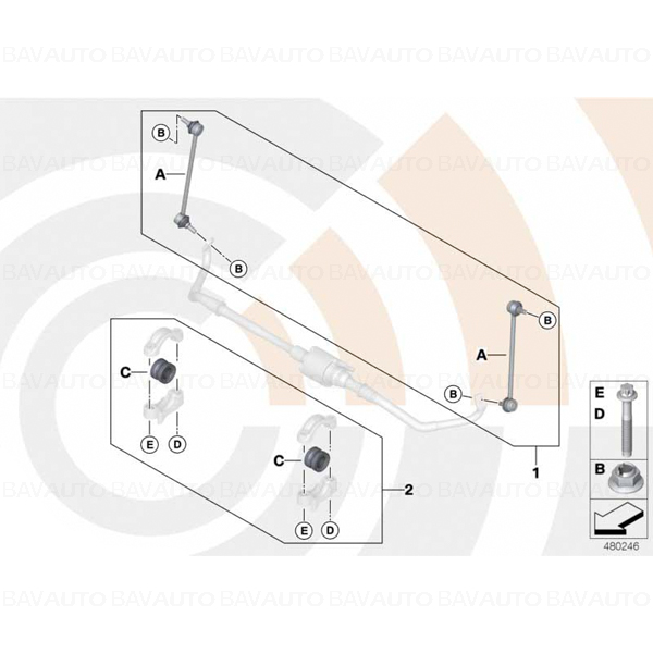 31352450662 - Set reparatie bieleta bara stabilizatoare, punte fata, Kit Value-Line - BMW Seria 5 F07 F10 F11 F18, Seria 6 F06 F12 F13, Seria 7 F04 - Original BMW