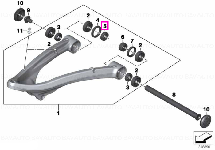 31428545044 - Bucsa distantier, dreapta - BMW Motorrad - K50, K51 - de la 01.09.2012 - Original BMW Motorrad Group - BavAUTO