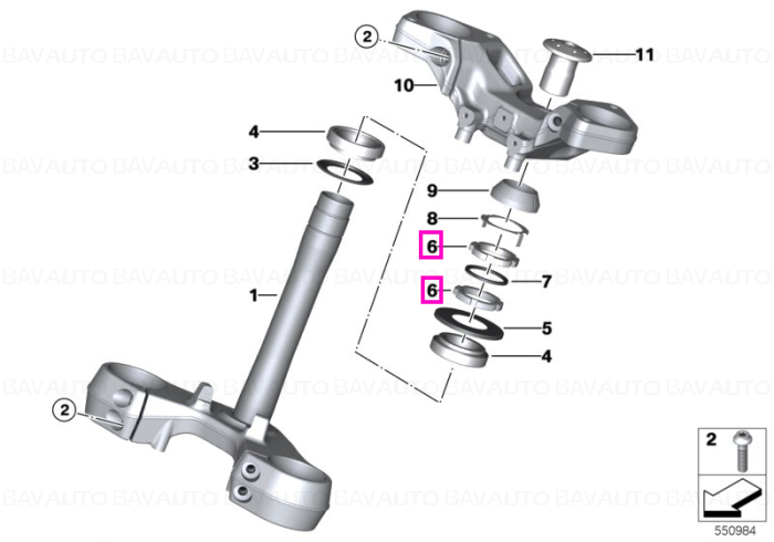 31428549401 - Piuliță canelată - BMW Motorrad - K08, K09 - de la 01.09.2014 - Original BMW Motorrad Group - BavAUTO