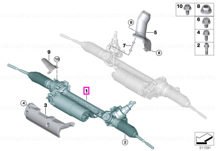 Caseta de directie electrica - BMW Seria 2 G87 M2, Seria 3 G80 M3, Seria 4 G82 M4 - pana la 28.02.2025
