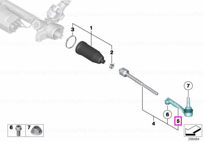 32107884796 - Cap de bara, sistem directie, dreapta - BMW X3 M F97, X4 M F98 - Original BMW Group - BavAUTO