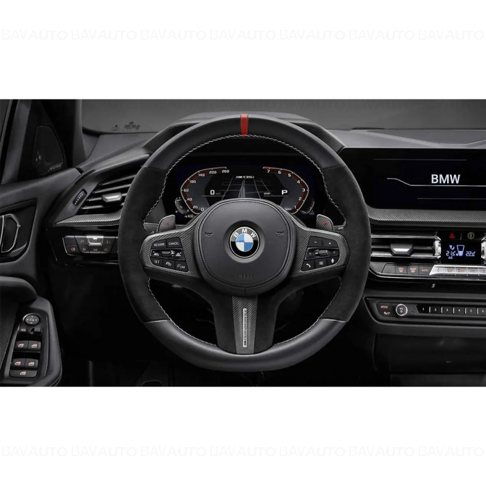 Capac spite volan, Alcantara/Carbon, "BMW M Performance" - BMW Seria 5 G30 G31 G38 F90 M5, Seria 6 G32, Seria 8 G14 G15 G16 F91 F92 F93 M8, X3 G01 F97 M, X4 G02 F98 M, X5 G05 G18 F95 M, X6 G06 F96 M, X7 G07