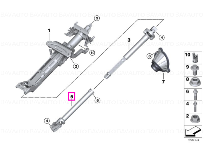 32306862041 - Swivel joint - BMW - Seria 7 G11, Seria 7 G11 LCI - de la 01.07.2015 - Original BMW Group - BavAUTO