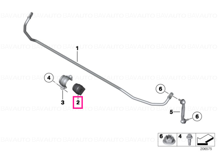 33356792197 - Bucsa bara stabilizatoare - BMW Seria 1 F20, F21, Seria 3 F30, F34 - D=13MM | BavAUTO