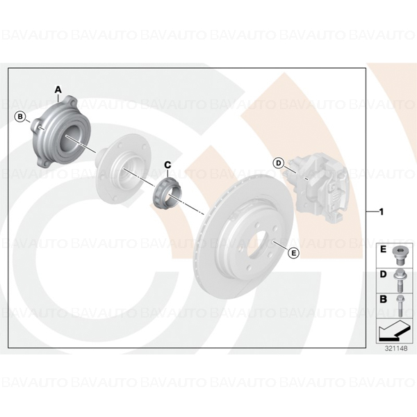 33412457416 - Kit reparatie rulment roata VALUE LINE - BMW X3 F25; X4 F26 - spate | Original BMW