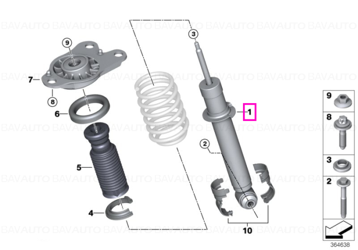 33526880102 - Shock absorber, rear REX - BMW - i3 I01, i3 I01 LCI - de la 01.07.2016 - Original BMW Group - BavAUTO
